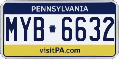 PA license plate MYB6632