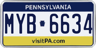PA license plate MYB6634