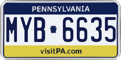 PA license plate MYB6635