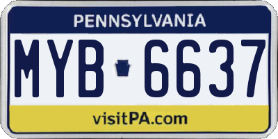 PA license plate MYB6637