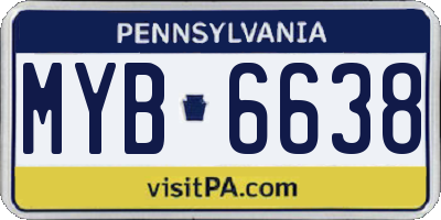 PA license plate MYB6638