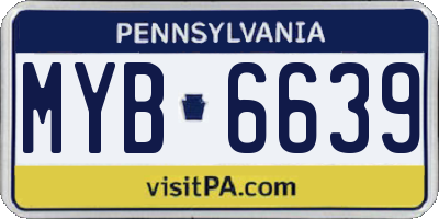 PA license plate MYB6639