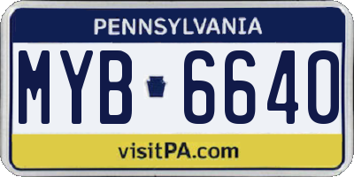 PA license plate MYB6640