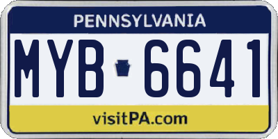 PA license plate MYB6641