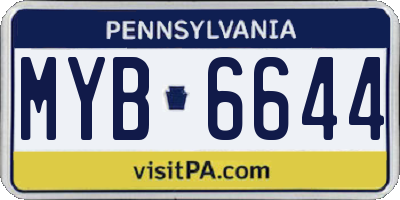 PA license plate MYB6644