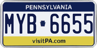 PA license plate MYB6655