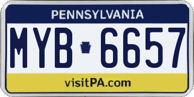PA license plate MYB6657