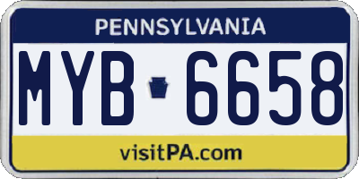 PA license plate MYB6658