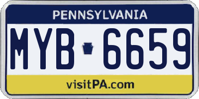 PA license plate MYB6659