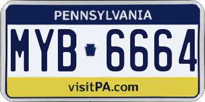 PA license plate MYB6664