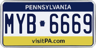 PA license plate MYB6669