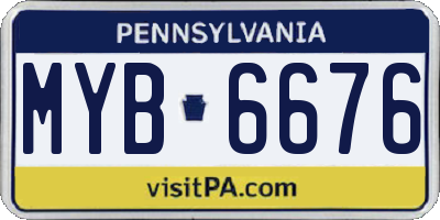 PA license plate MYB6676