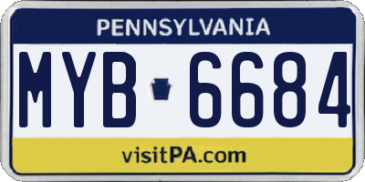 PA license plate MYB6684