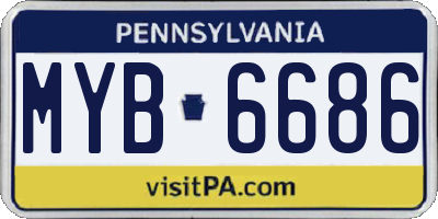 PA license plate MYB6686