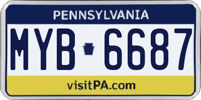 PA license plate MYB6687
