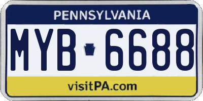 PA license plate MYB6688