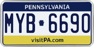 PA license plate MYB6690