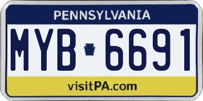 PA license plate MYB6691