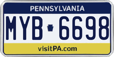 PA license plate MYB6698