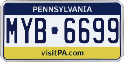 PA license plate MYB6699