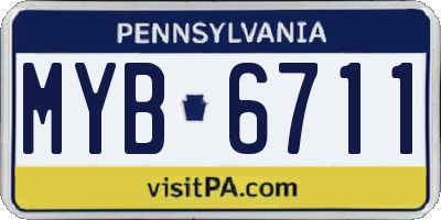 PA license plate MYB6711
