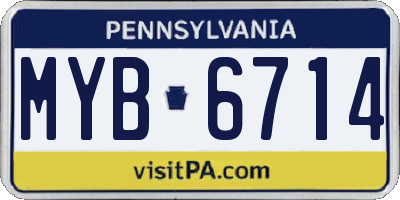 PA license plate MYB6714