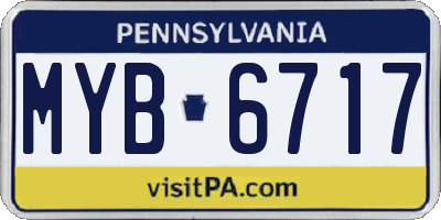 PA license plate MYB6717