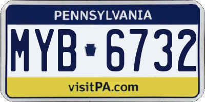 PA license plate MYB6732