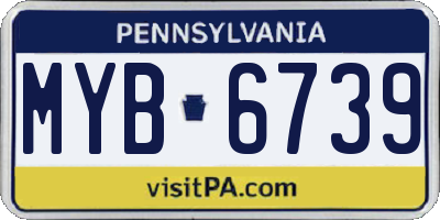 PA license plate MYB6739