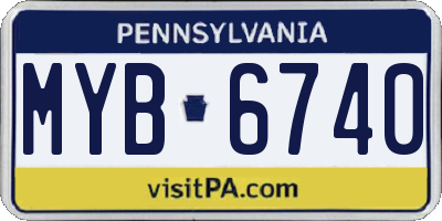 PA license plate MYB6740