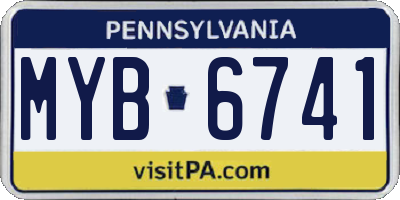 PA license plate MYB6741