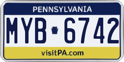 PA license plate MYB6742