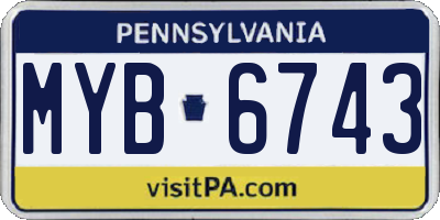 PA license plate MYB6743