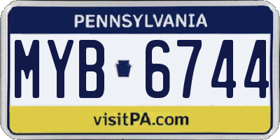 PA license plate MYB6744