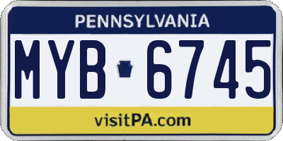 PA license plate MYB6745