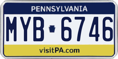 PA license plate MYB6746