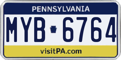 PA license plate MYB6764