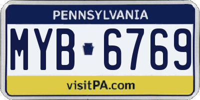 PA license plate MYB6769