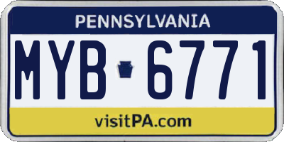 PA license plate MYB6771