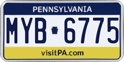PA license plate MYB6775