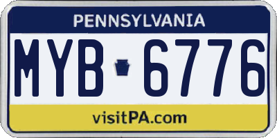 PA license plate MYB6776