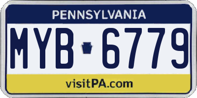 PA license plate MYB6779