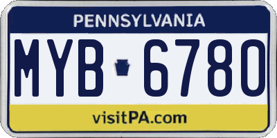PA license plate MYB6780