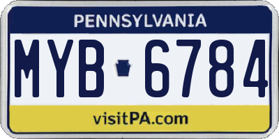 PA license plate MYB6784