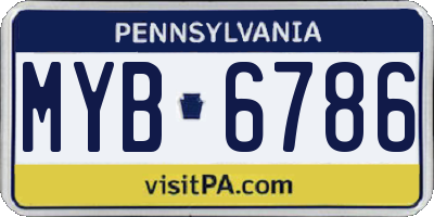PA license plate MYB6786