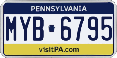 PA license plate MYB6795