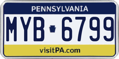 PA license plate MYB6799