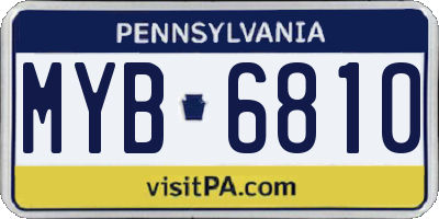 PA license plate MYB6810