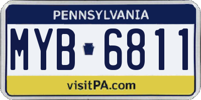 PA license plate MYB6811