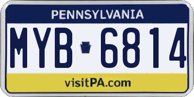 PA license plate MYB6814